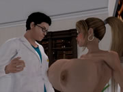 Animación 3D - Doctora y enfermera tetona